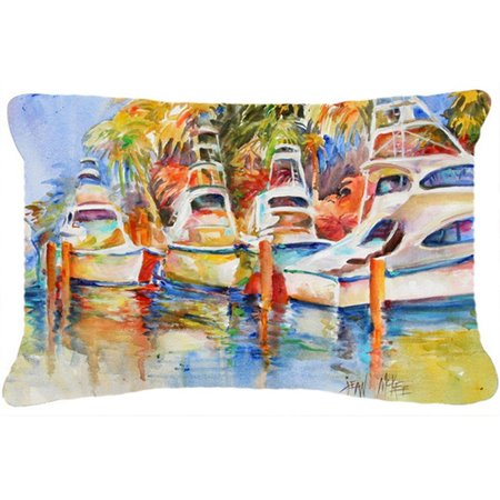 MICASA Deep Sea Fishing Boats At The Dock Canvas Fabric Decorative Pillow MI892634